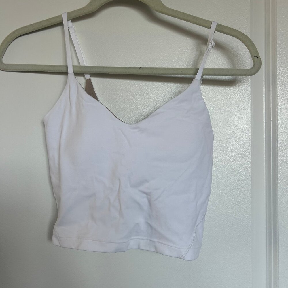 Lululemon White Align Cropped Cami Tank Size 2
